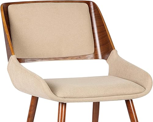 Miniatura 23 de Armen Living Silla de comedor Panda en tela gris y acabado de madera de nogal, 25 pulgadas de profundidad x 20 pulgadas de ancho x 31 pulgadas de