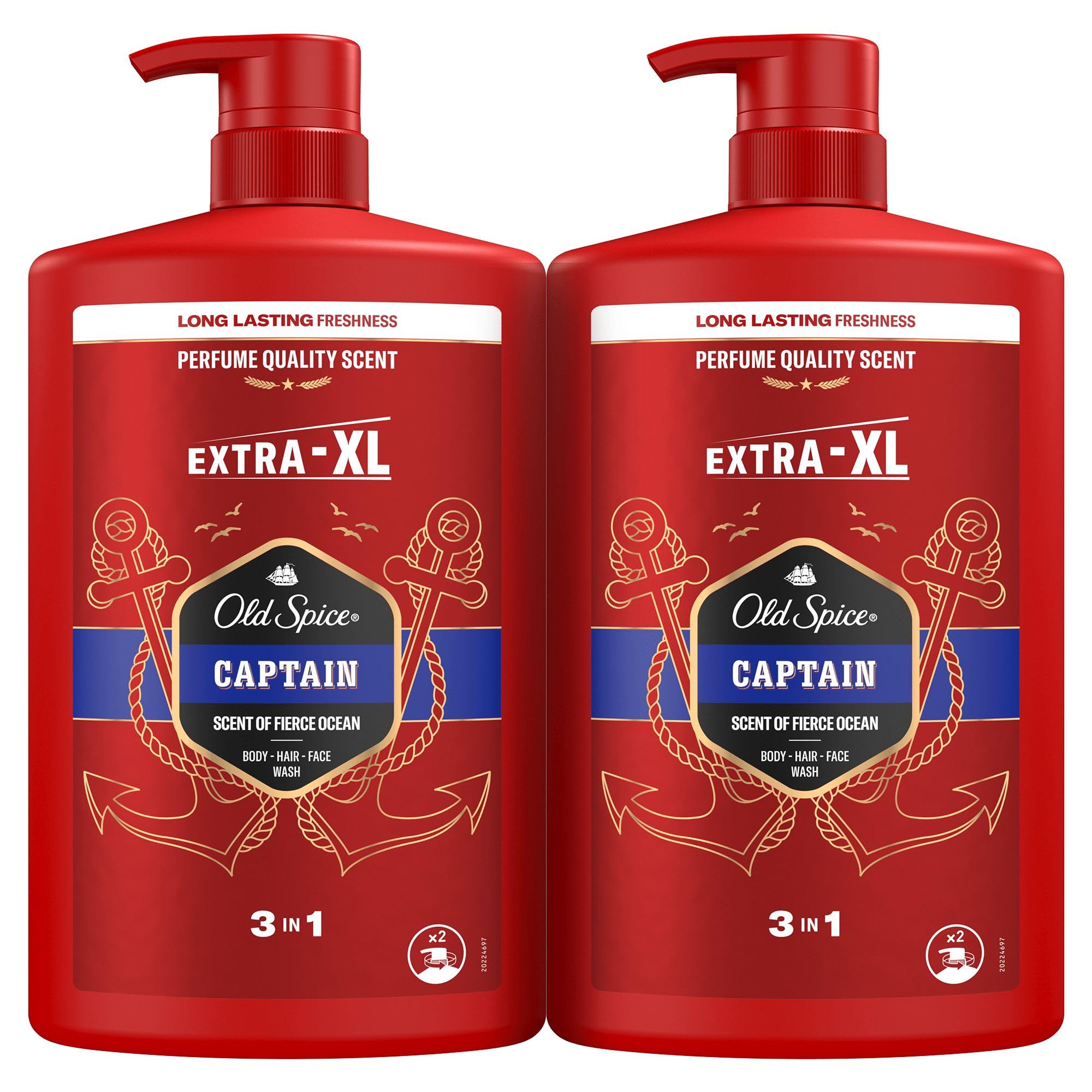 Old Spice Captain Gel de Ducha y Champú 3en1 para Hombre, 2x1L. en oferta en Amazon