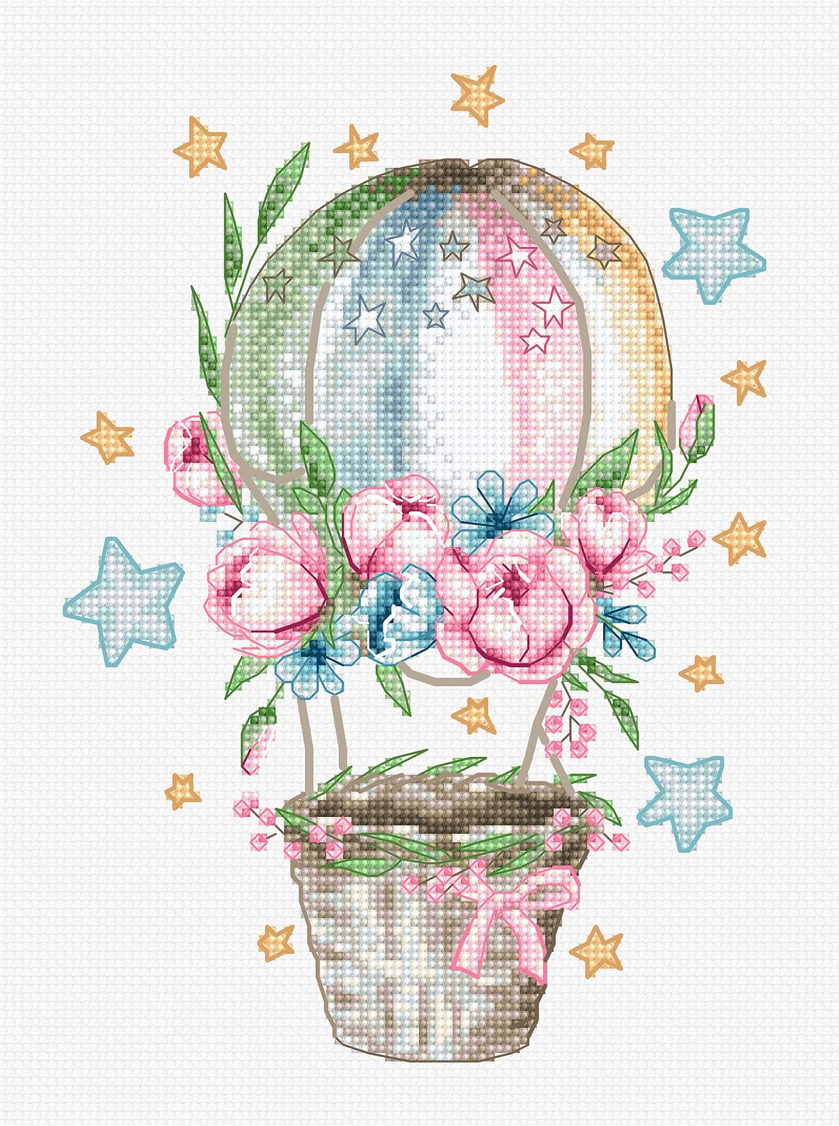 Luca-S counted cross stitch kit ""Ballon"", 13,5x19cm, DIY