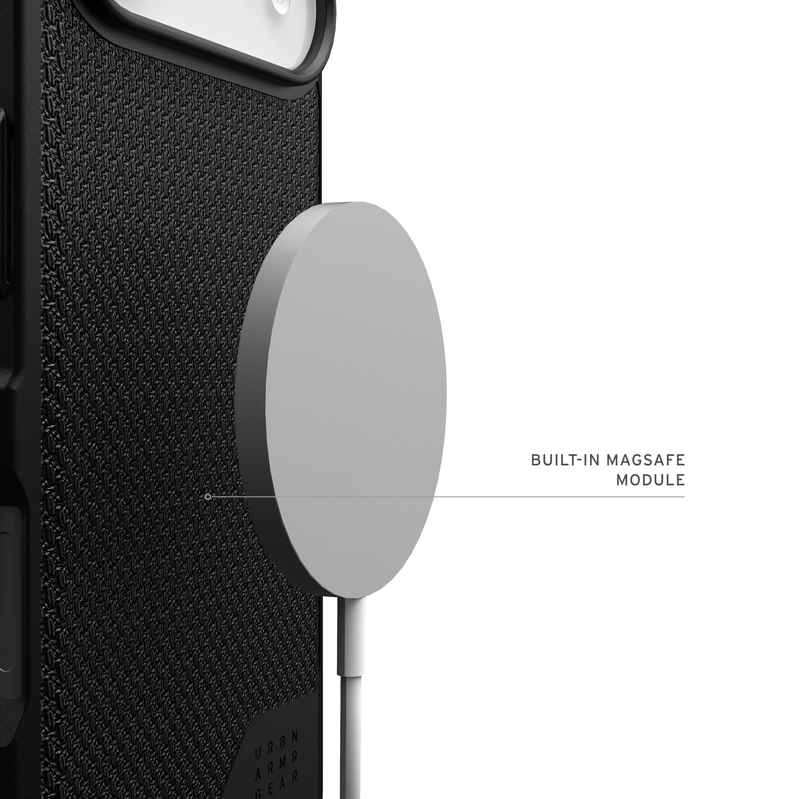 Urban Armor Gear Metropolis LT MS Case Compatible Apple iPhone Air Coque (Protection Conforme aux Normes Militaires, Chargement sans Fil (Qi) / magnétique) Kevlar Noir