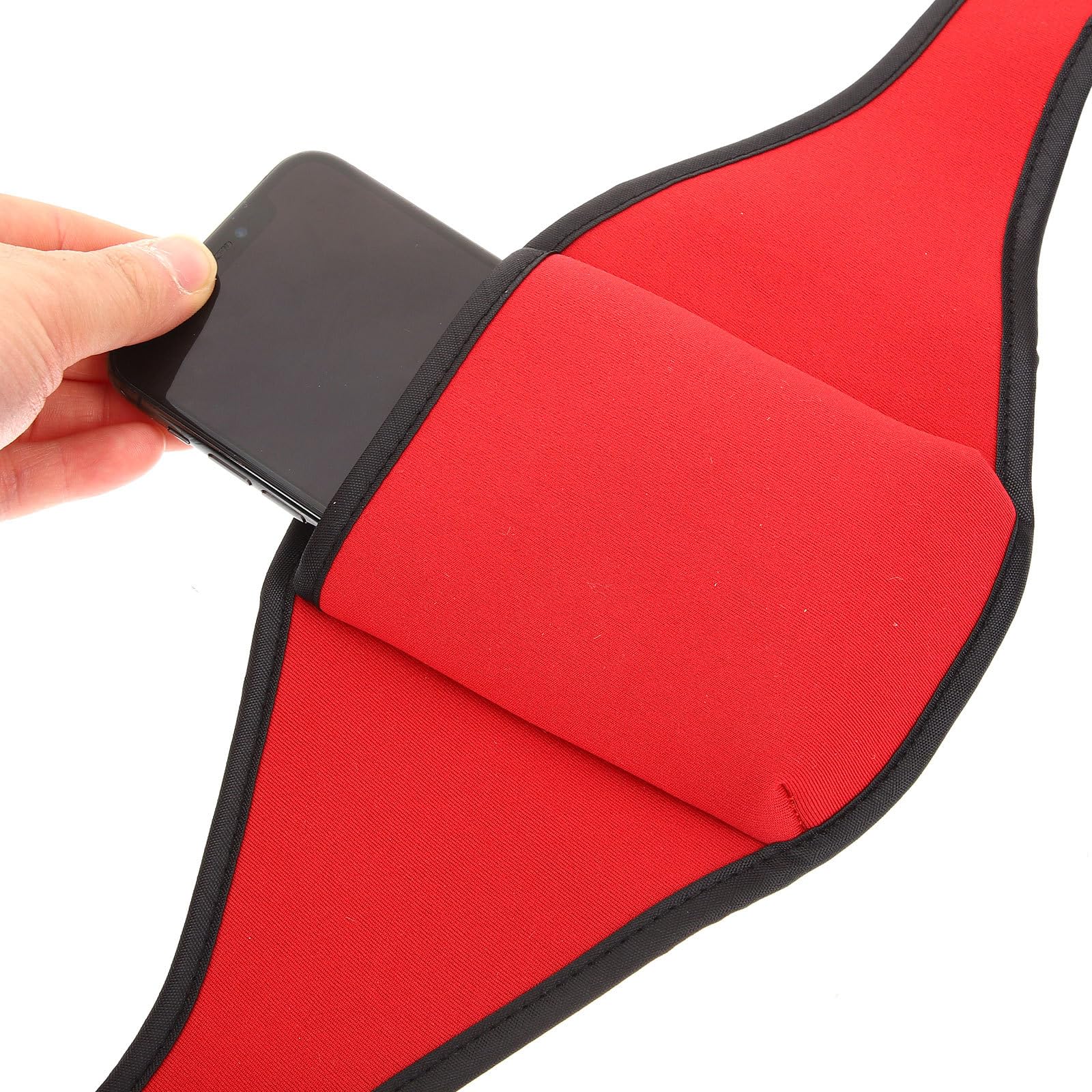 Borsa Cintura per Microfono Fitness in Fibra di Poliestere Rossa, Portamicrofono Sicuro e Discreto per Sport e Palcoscenico