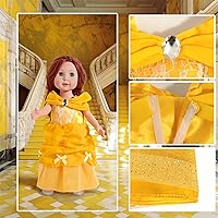 Vista 3 de Ropa y accesorios WONDOLL para muñecas de 18 pulgadas, Vestido de disfraz de princesa, 6 piezas, de 18 pulgadas