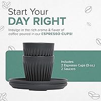 Vista 3 de Huskee Juego de espresso de 3 oz - Carbón (2 unidades)