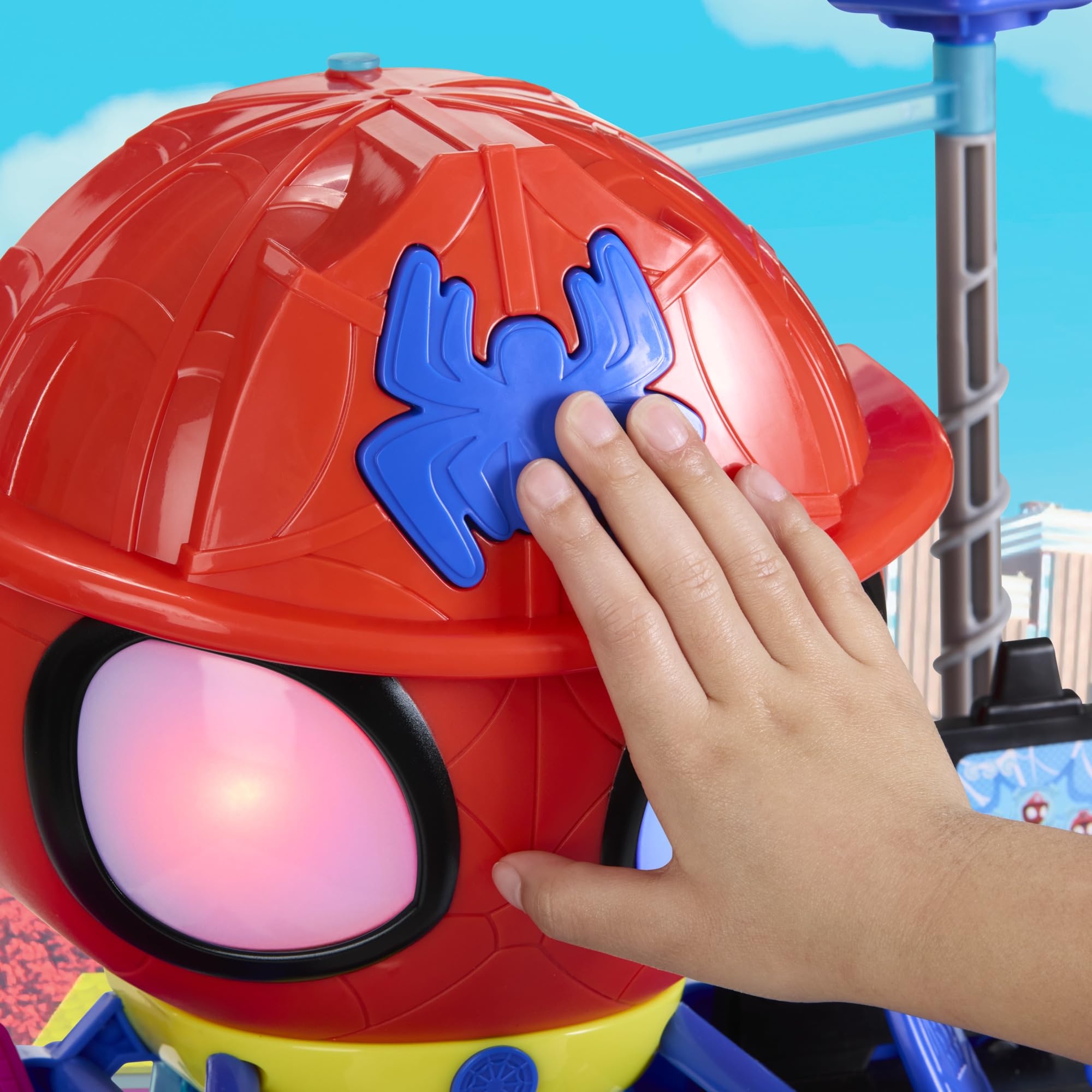 Marvel Spidey and His Amazing Friends, Rescue-Webs, Aracnocuartel, Set de Juego con Figuras de 7,6 cm y vehículo de Juguete, Juguetes de superhéroes para niños pequeños, Edad: A Partir de 3 años