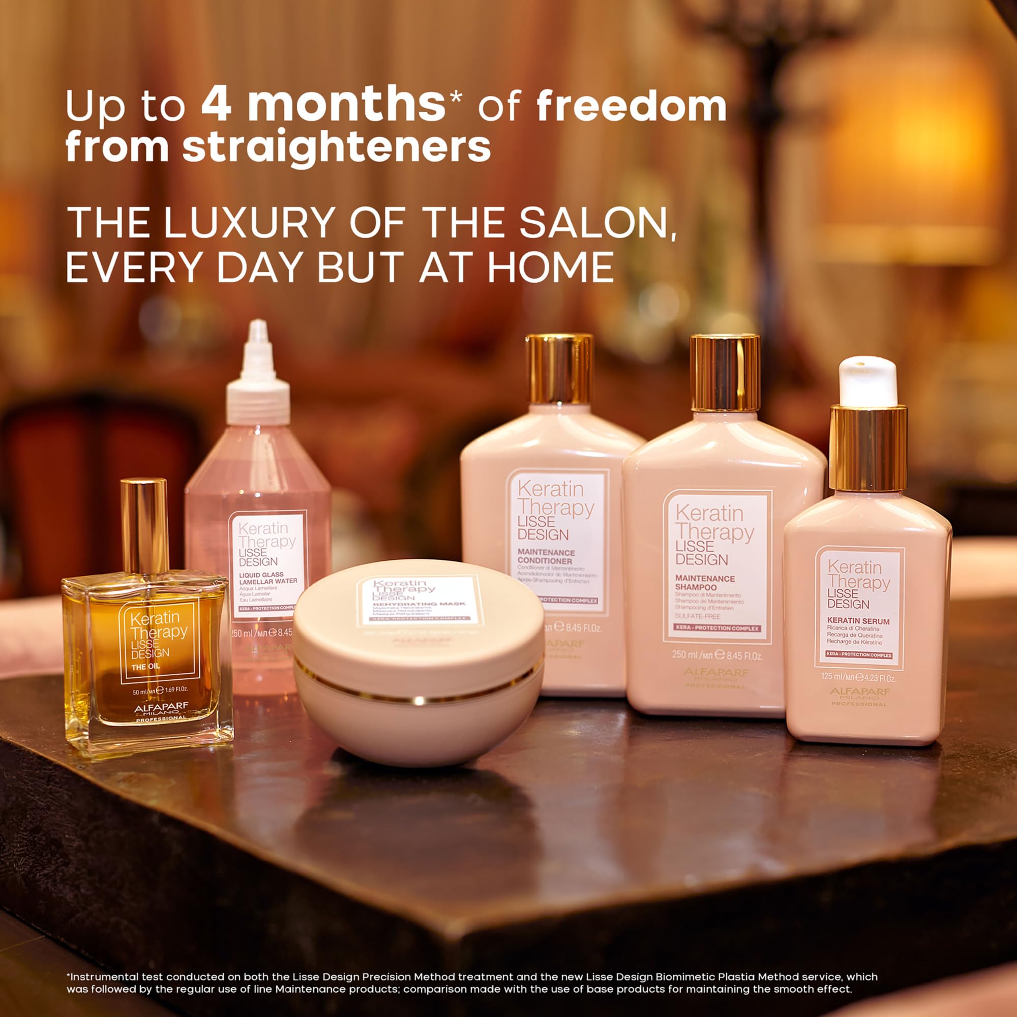 ALFAPARF MILANO Keratin Therapy Lisse Design Liquid Glass Lamellar Water for Visibly Shiny and Frizz-Free Hair - Glossy Lamination Treatment and Detangler (8.45 fl oz / 250 ml)