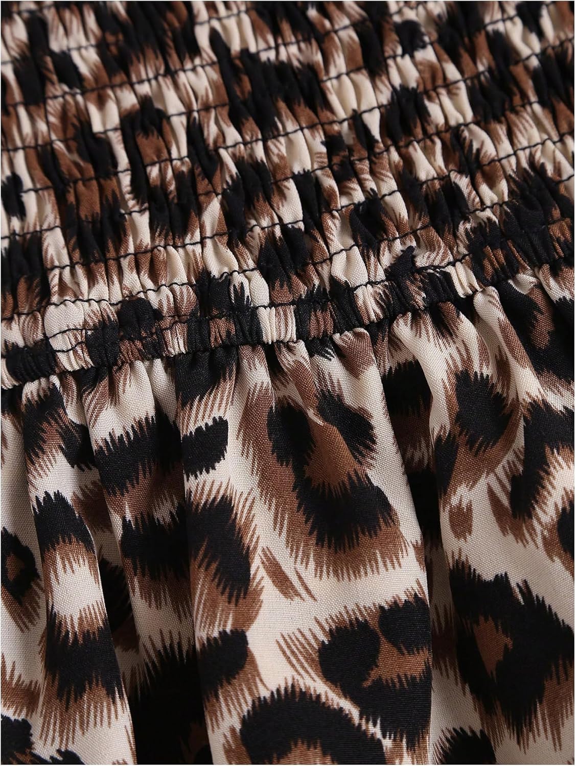 SweatyRocks Women's Y2K Cheetah Print Layered Ruffle Shirred High Waist Leopard Mini Short Skirts - Image 4