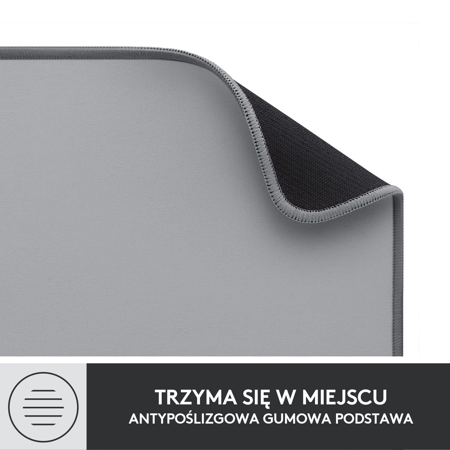Logitech Desk Mat - Studio Series, Wielofunkcyjna duża mata na biurko, szeroka podkładka pod myszkę, MK470 Smukła klawiatura i mysz bezprzewodowa, zgodność z Windows, US INT'L - Czarny