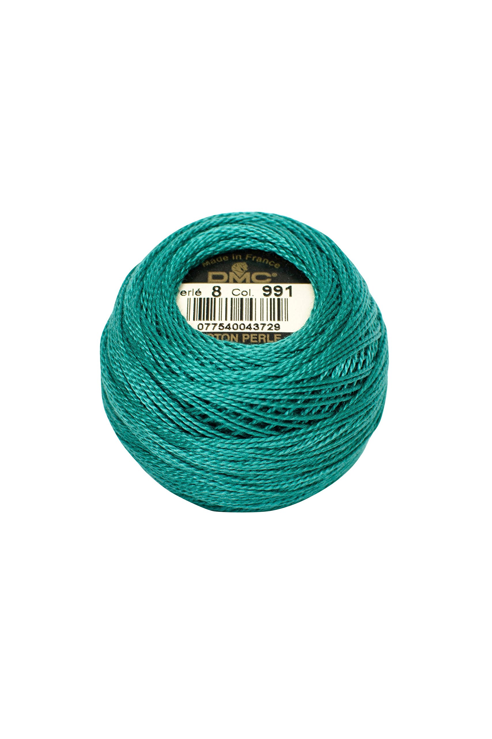DMC Size 8 Cotton Perle Thread - 991 Green - per Pack of 10 — image 1