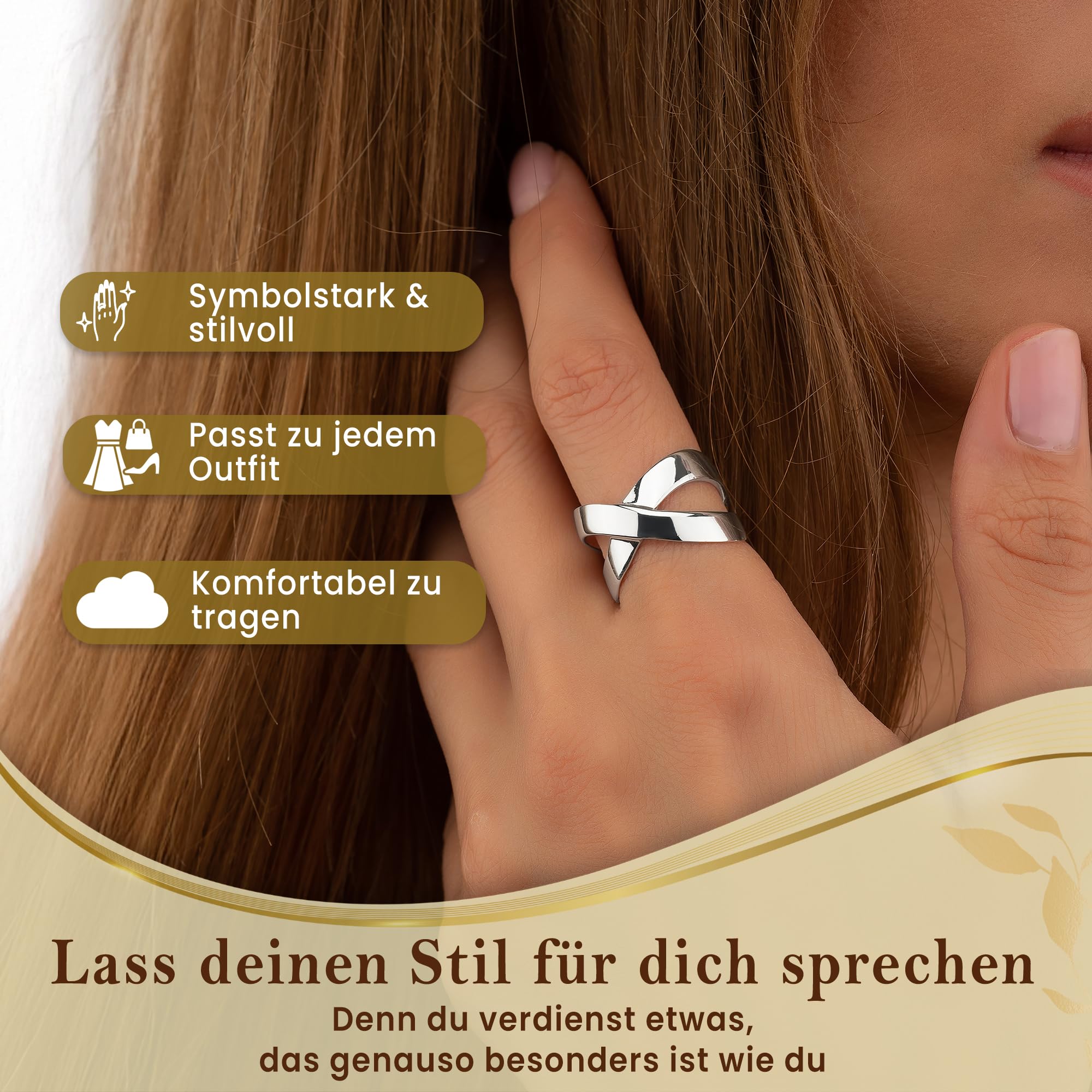 CASSINI X-Ring aus 925er Sterling Silber, Hochglanz poliert, Damen Ring 3RAV