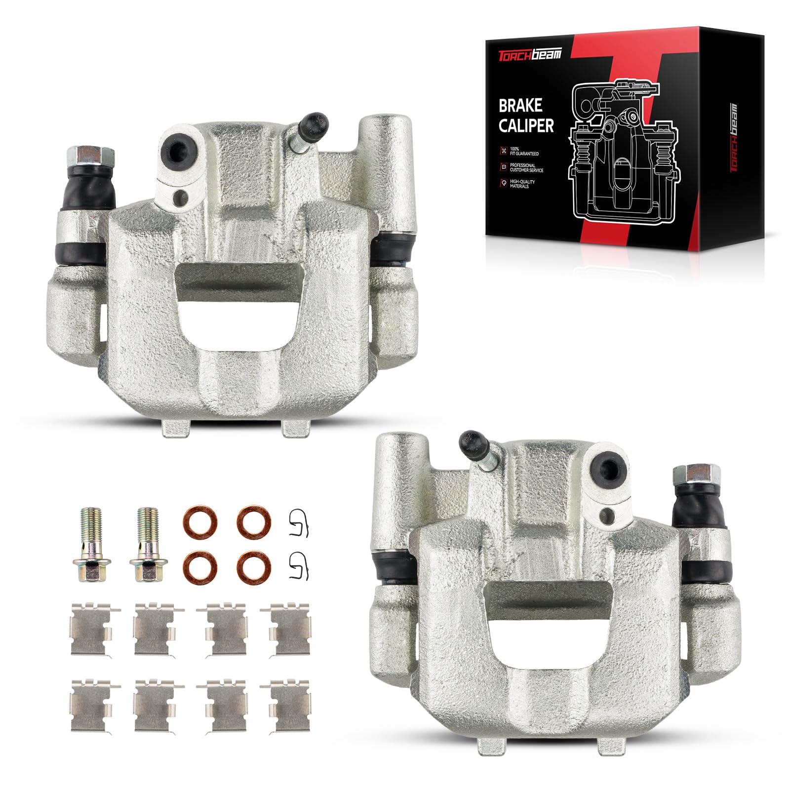 Torchbeam 2PCS Rear Driver and Passenger Side Brake Caliper For Scion for 2005-2010 tC, Disc Brake Caliper Assembly with Bracket Replace # 19B2951+19B2950