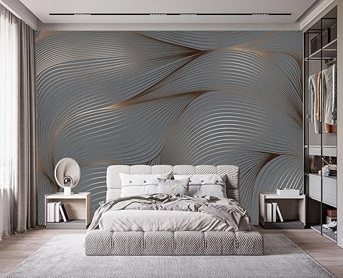 Miniatura 4 de Papel tapiz de líneas geométricas para pared para dormitorio, 103 x 69 pulgadas