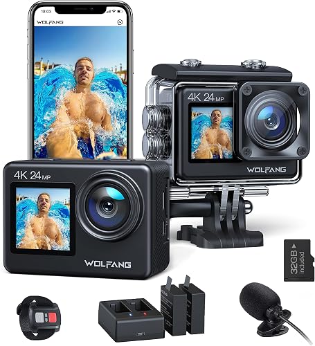 Caméra Sport 4K Selfie Double Écran WOLFANG