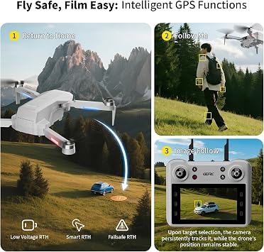 4DF8 GPS Drone with 4K HD Camera, White, 5GHz FPV Transmission, 4.5 LCD Screen on Controller,60 Min Flight Time, Brushless Motor, for Beginners,32GB memory card