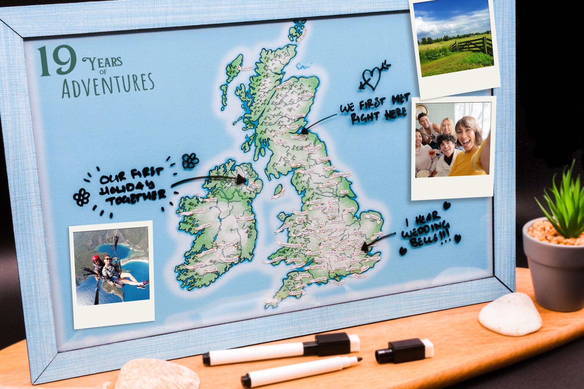 Personalised 19th Wedding Anniversary Memory Board - Image 3