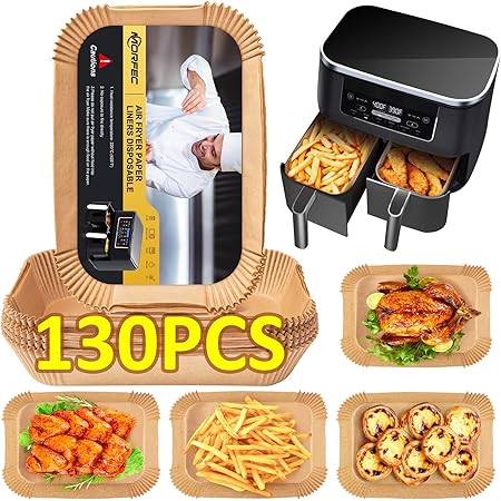 [3-Size] Air Fryer Disposable Paper Liner Rectangle Compatible with Ninja foodi Dual Air Fryer Toaster Oven main image 0