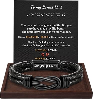 Gifts for Men Leather Bracelet Brown Braided Forever I Love You Gifts for Him Infinity Cuff Bracelets Birthday Gifts for Boyfriend Son Grandson Husband Dad Mens Fathers Day Gift
