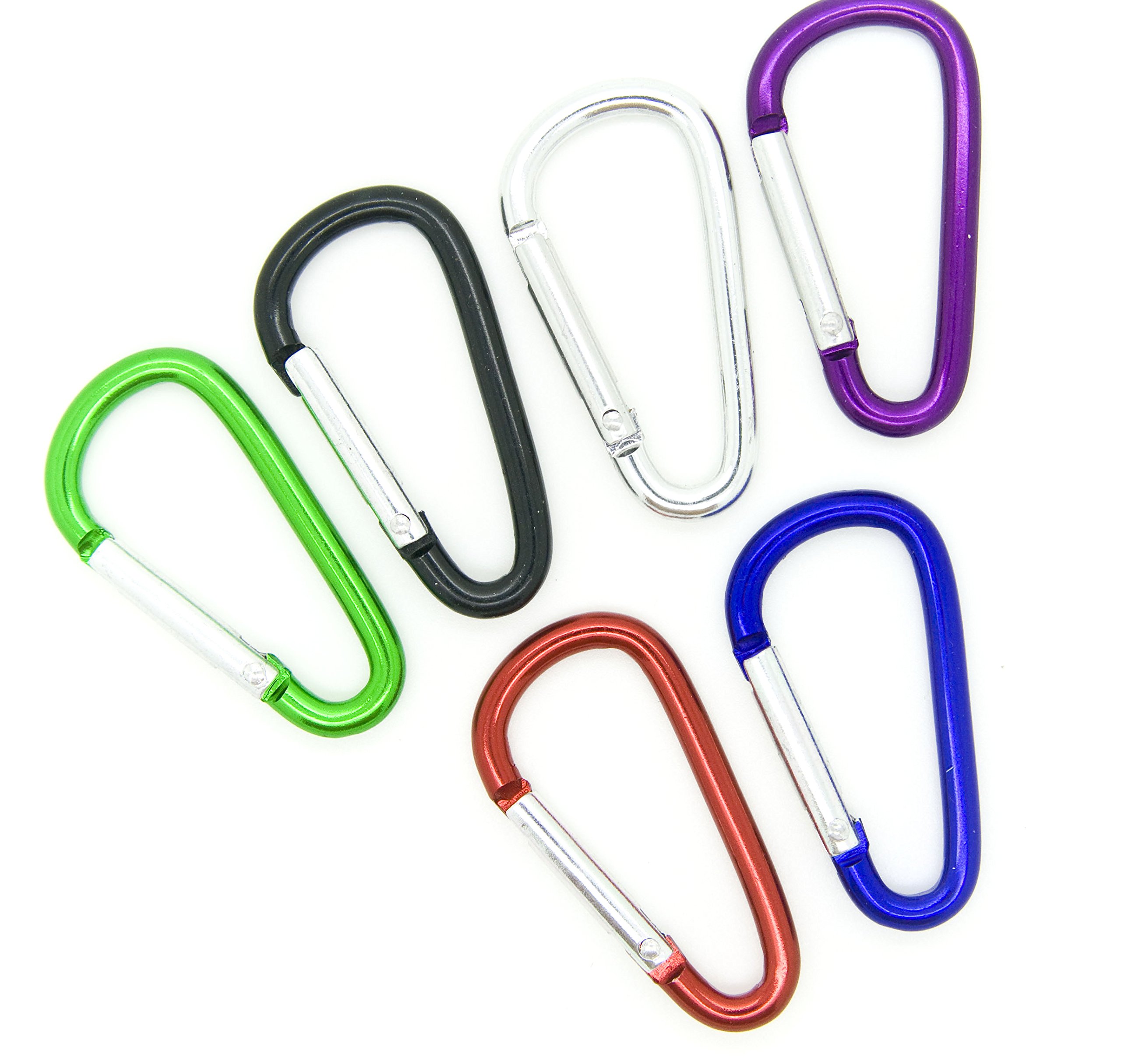 100pcs Aluminum Carabiner Backpack Clips Key Chain Key Ring 1-7/8 (Assorted Color) by OnDepot