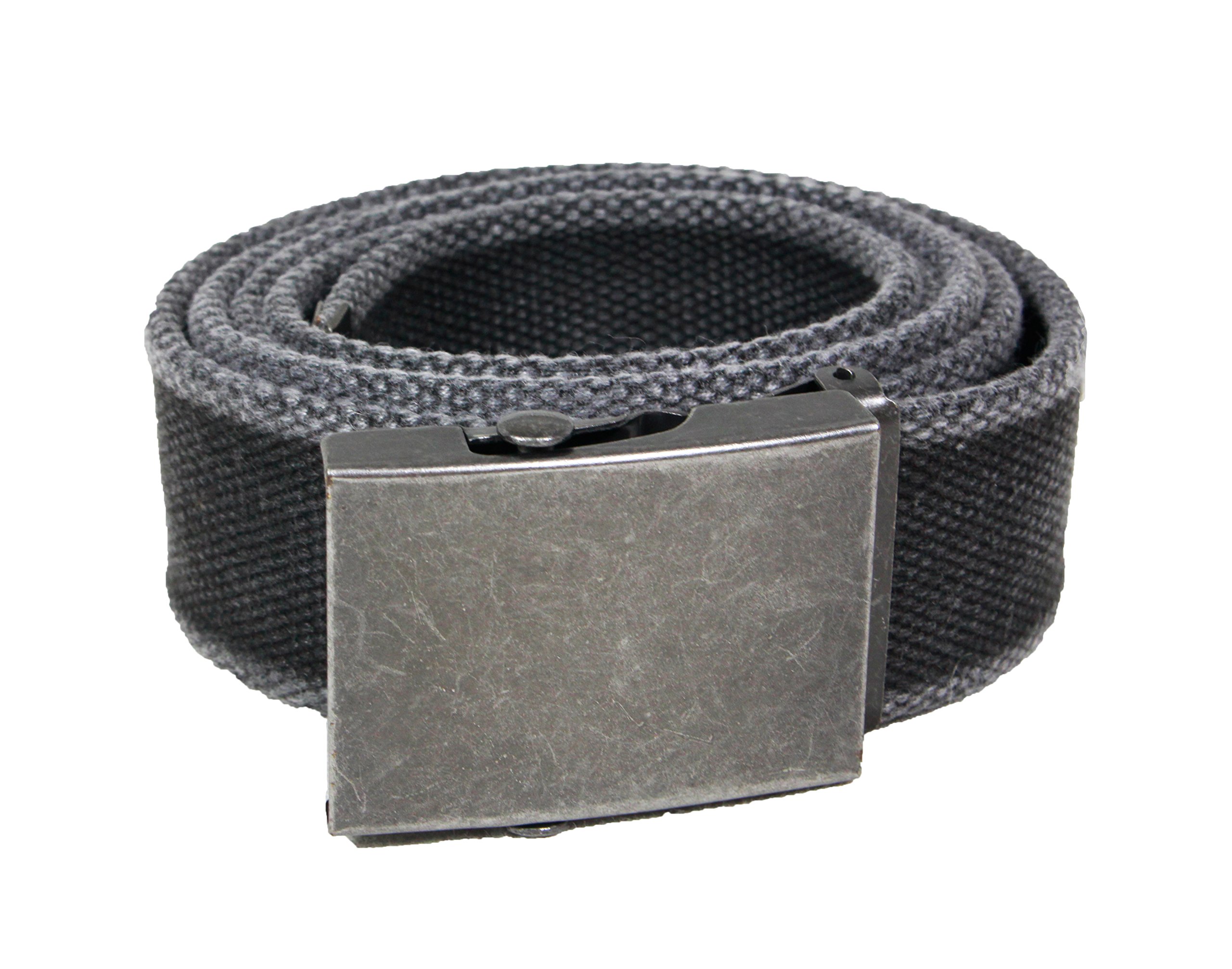 Vintage Surplus Canvas Webbing Military Trouser Belt in Black, Olive Green