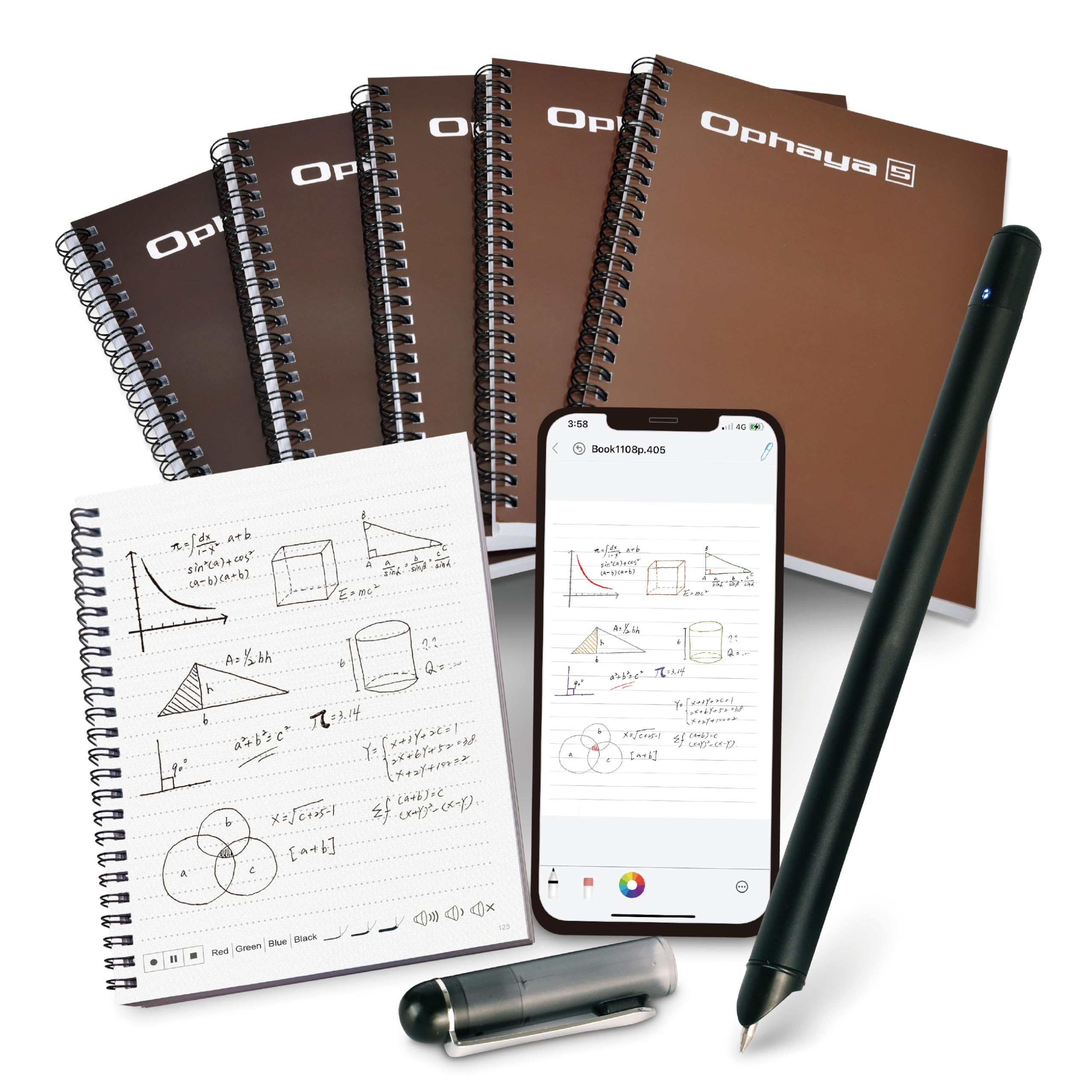 Amazon.com: Ophaya Sync Smart Pen and A5 Notebook(5-Pack) for Note