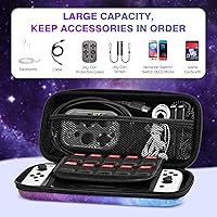 Vista 3 de MoKo Carrying Case for Nintendo Switch OLEDNintendo Switch, Hard Shell Portable Travel Case with 10 Game Card Slots, Gorgeous Starry Sky