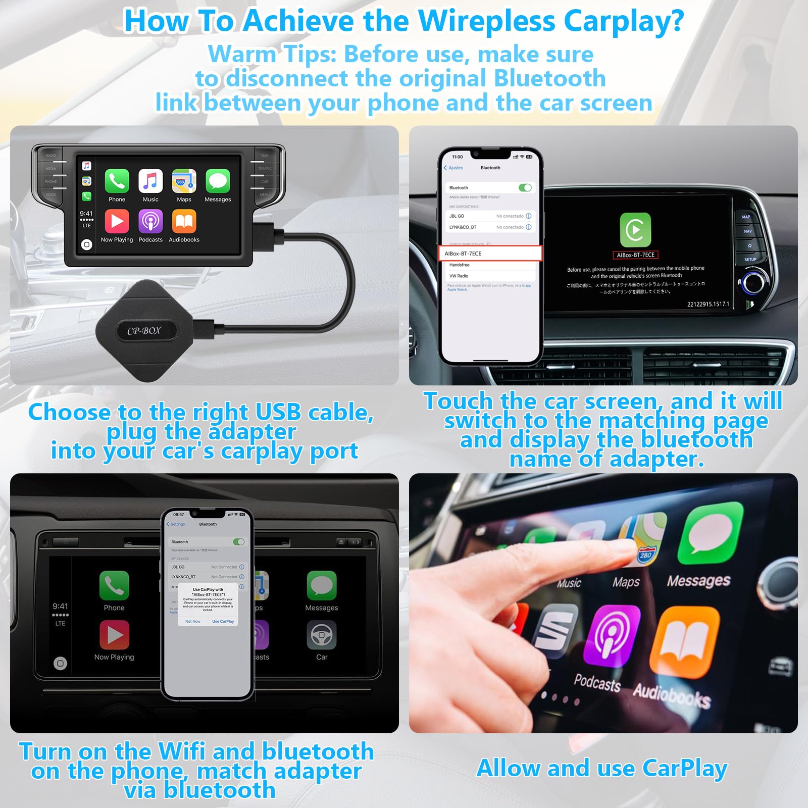 Adattatore Wireless CarPlay Victop - Per IPhone, Plug & Play Per Auto Con CarPlay Cablato - Foto 1