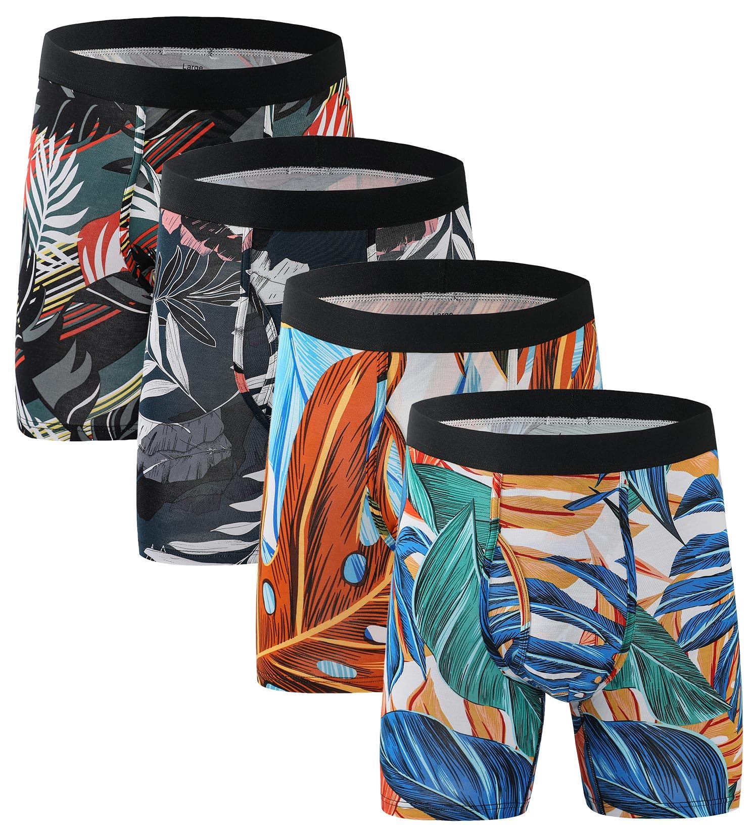 Men's Underwear Boxer Briefs Bamboo Viscose Trunks Soft Comfortable Multipack