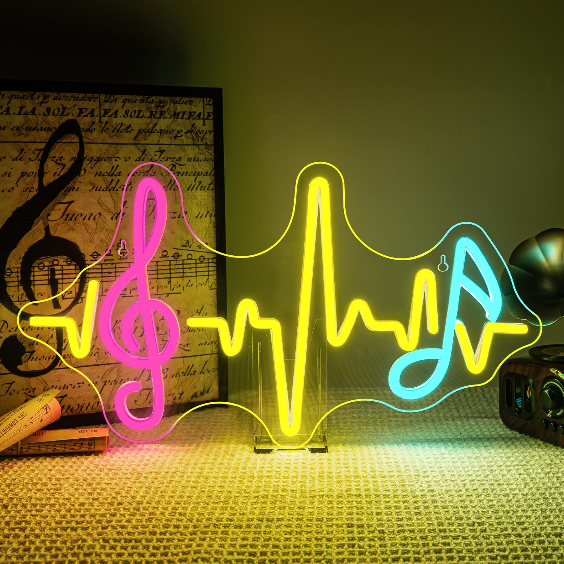 SIGNSHIP Music Heartbeat Symbols Neon Light Sign Music Neon Sign Dimmable Note Heartbeat Led Signs Wall Decor for Music-Studio, Practice Room, Party,Room,Gifts โ image 1