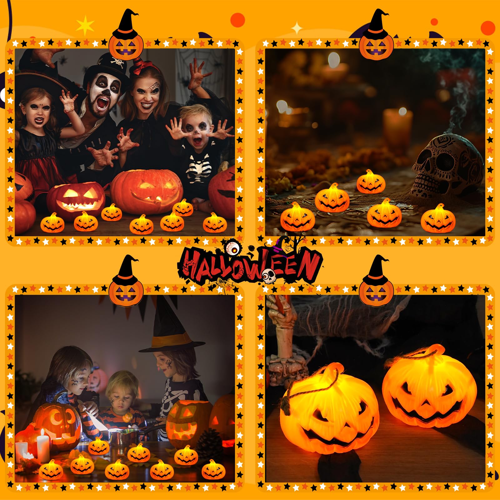 Candela a Forma Di Ragno per Halloween, 7 Pezzi Ragno Candele a LED