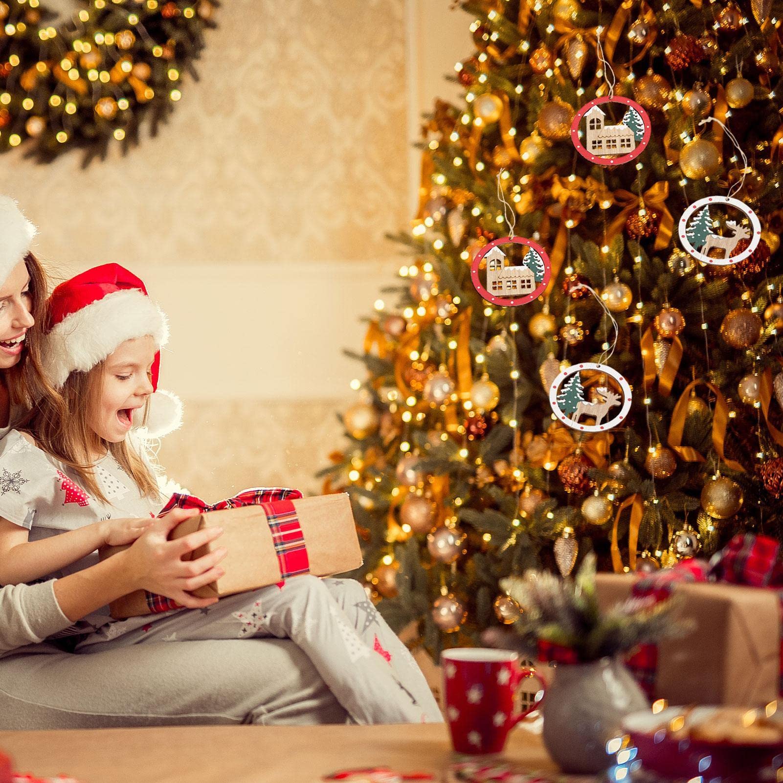 Abonda Weihnachtsbaum Hängender Anhänger – 2022 Weihnachtsdekorationen Weihnachtsmann Rentier Zubehör, Weihnachtsschmuck Winter Urlaub Festival Party Zubehör | Weihnachtsmann Rentier Zubehör, Weihnachtsschmuck Winter Urlaub Festival Party Zubehör