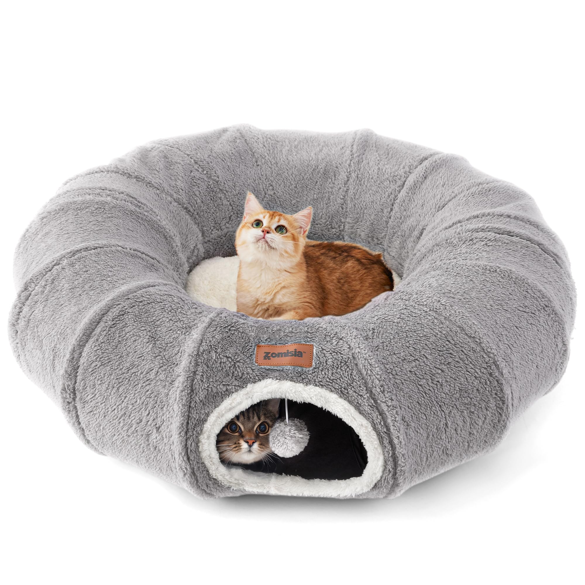 ZOMISIA Donut Cat Tunnel Bed