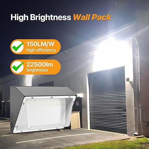 Miniatura 10 de DEMILARE Paquete de luz LED de pared de 120 W, instalación rápida, iluminación al aire libre del atardecer al amanecer, IP65 impermeable, 5000K