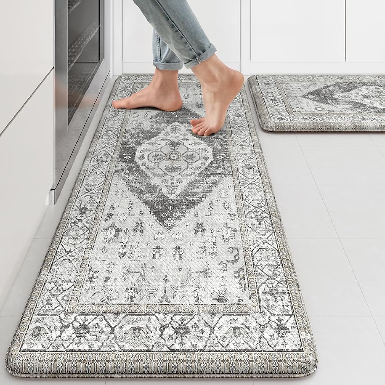 Amazon.com: KIMDOE Kitchen Rugs and Mats 2PCS Cushioned Anti Fatigue ...