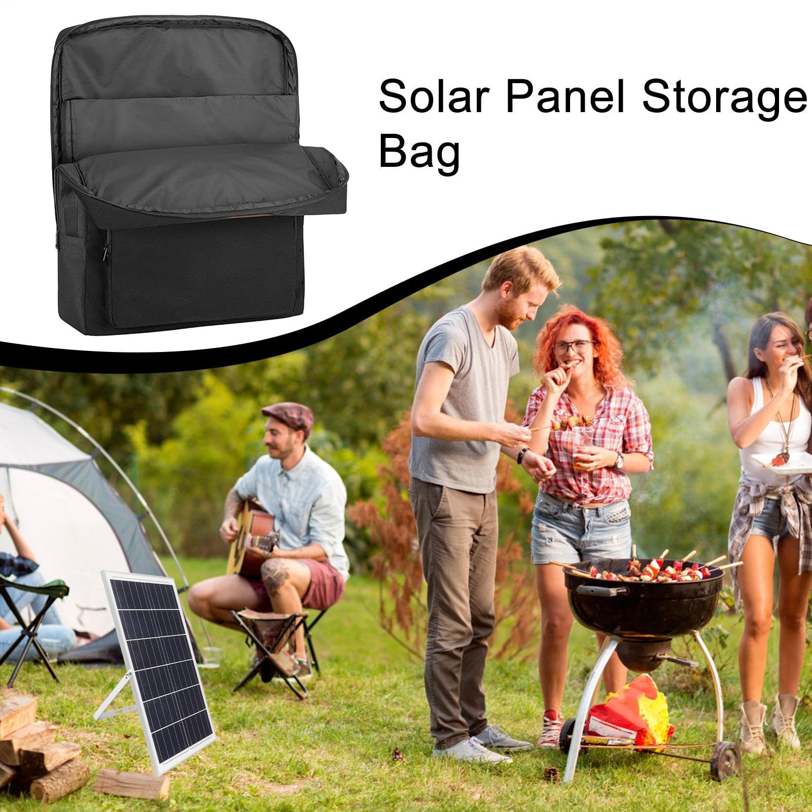 Generico Sac de rangement pour panneau solaire, double couche au niveau | Organiseur rembourré imperméable portable avec plusieurs poches et bandoulière pour la maison