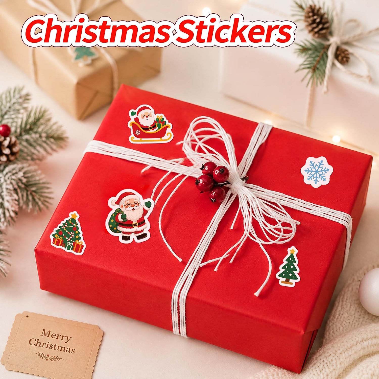Stocking Stuffers - 240 PCS Christmas Stickers for Kids - Xmas Games Crafts image 4