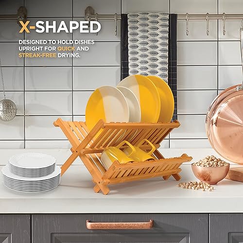 Miniatura 2 de Escurridor de madera bamboo compacto y plegable para vajilla Diseñado por Bambüsi