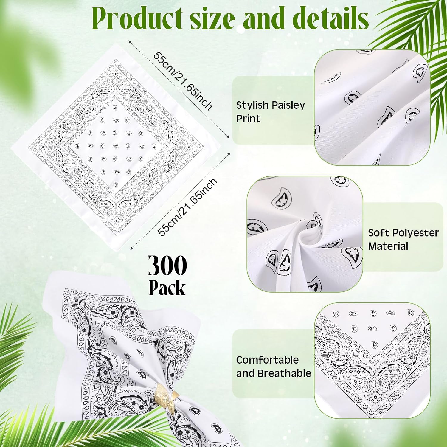 Suhine 300 Pcs Bandanas Bulk Unisex Paisley Bandanas Multipurpose Cowboy Head Wrap Scarf Headband Handkerchief for Women Men