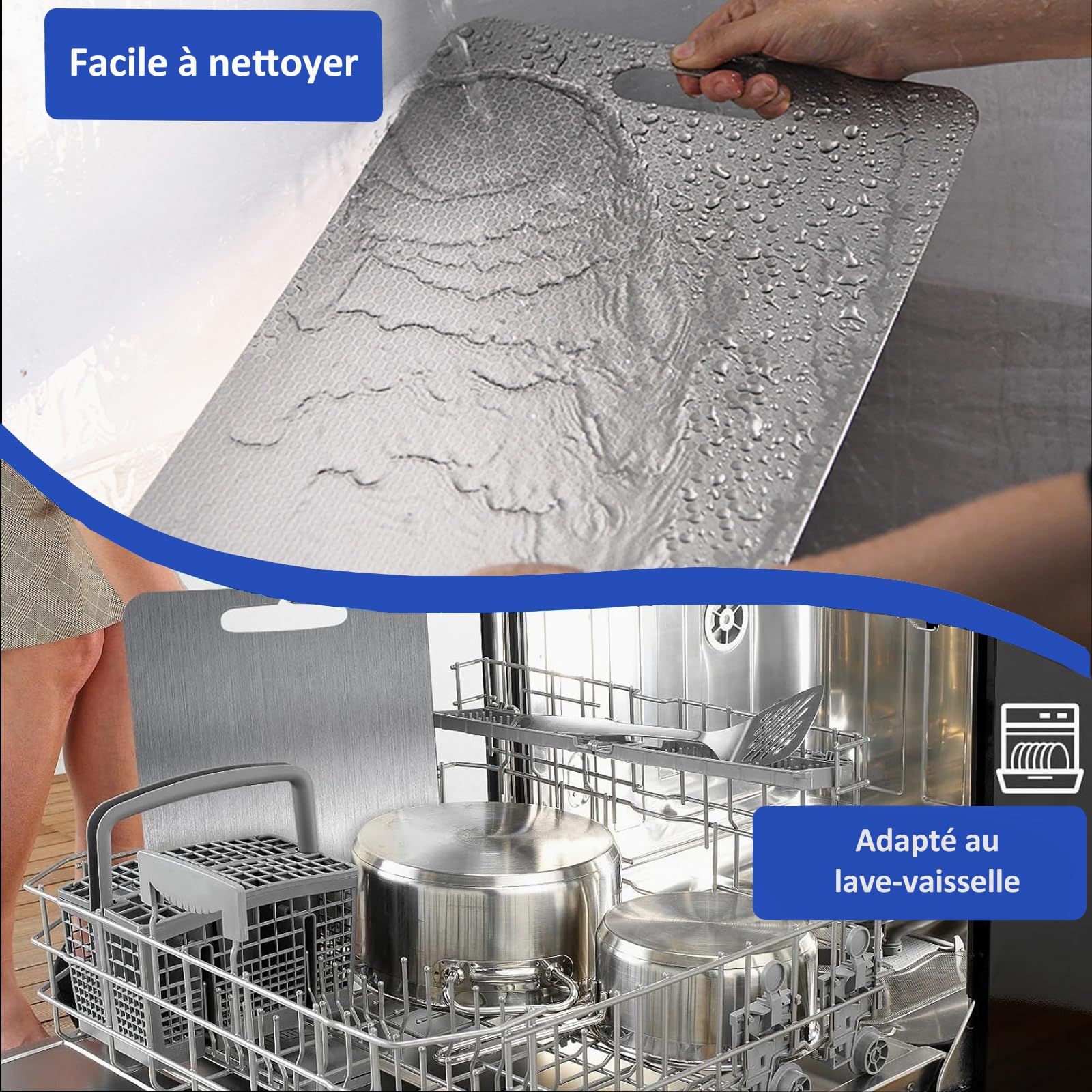 Planche à Découper en Titane, Nouvelle Version Résistante aux Rayures, Planche à Découper Double Face - Entièrement Sans BPA, Un Choix Hygiénique et Durable Pour une Cuisine Moderne, 34 * 24cm