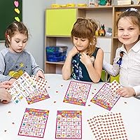 Vista 4 de Tarjetas de juego de bingo de cumpleaños para niños, niñas y adultos, 24 jugadores, fiesta de cumpleaños, juegos de bingo para escuela, aula