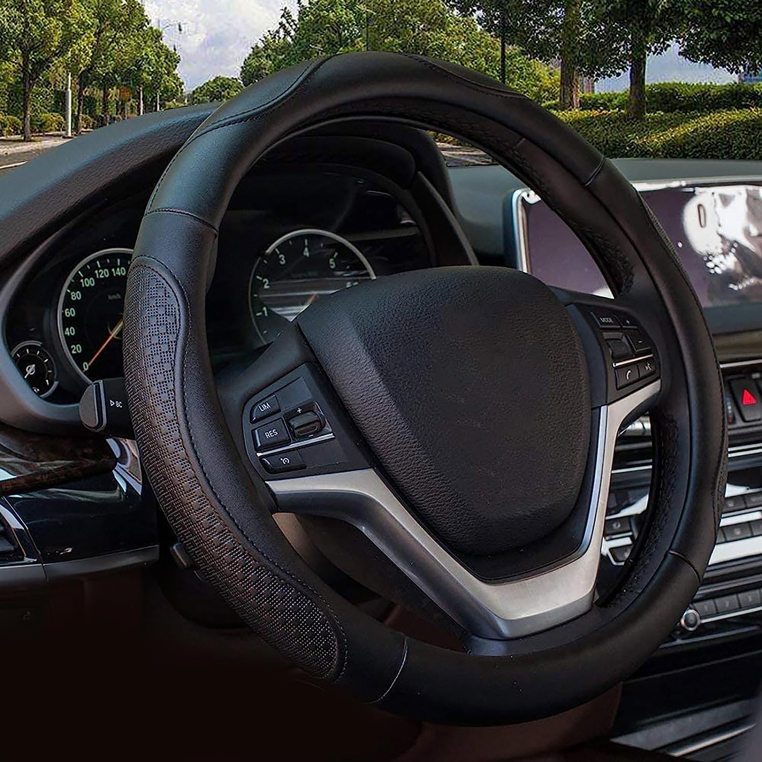 Valleycomfy Microfiber Leather Steering Wheel Cover Universal 15 Inch(Wine Red) | Best Price KSA | Riyadh, Jeddah