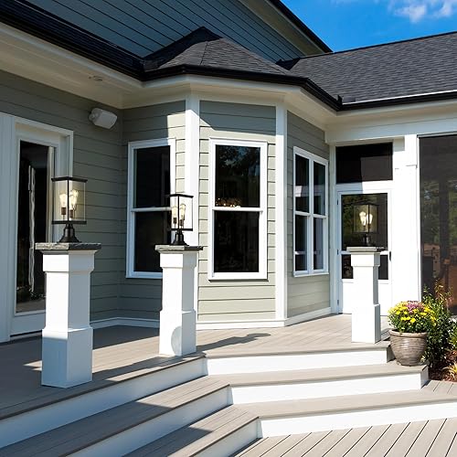 Vista 173 de Design House 502211 Base de pilar de linterna exteriores, color negra