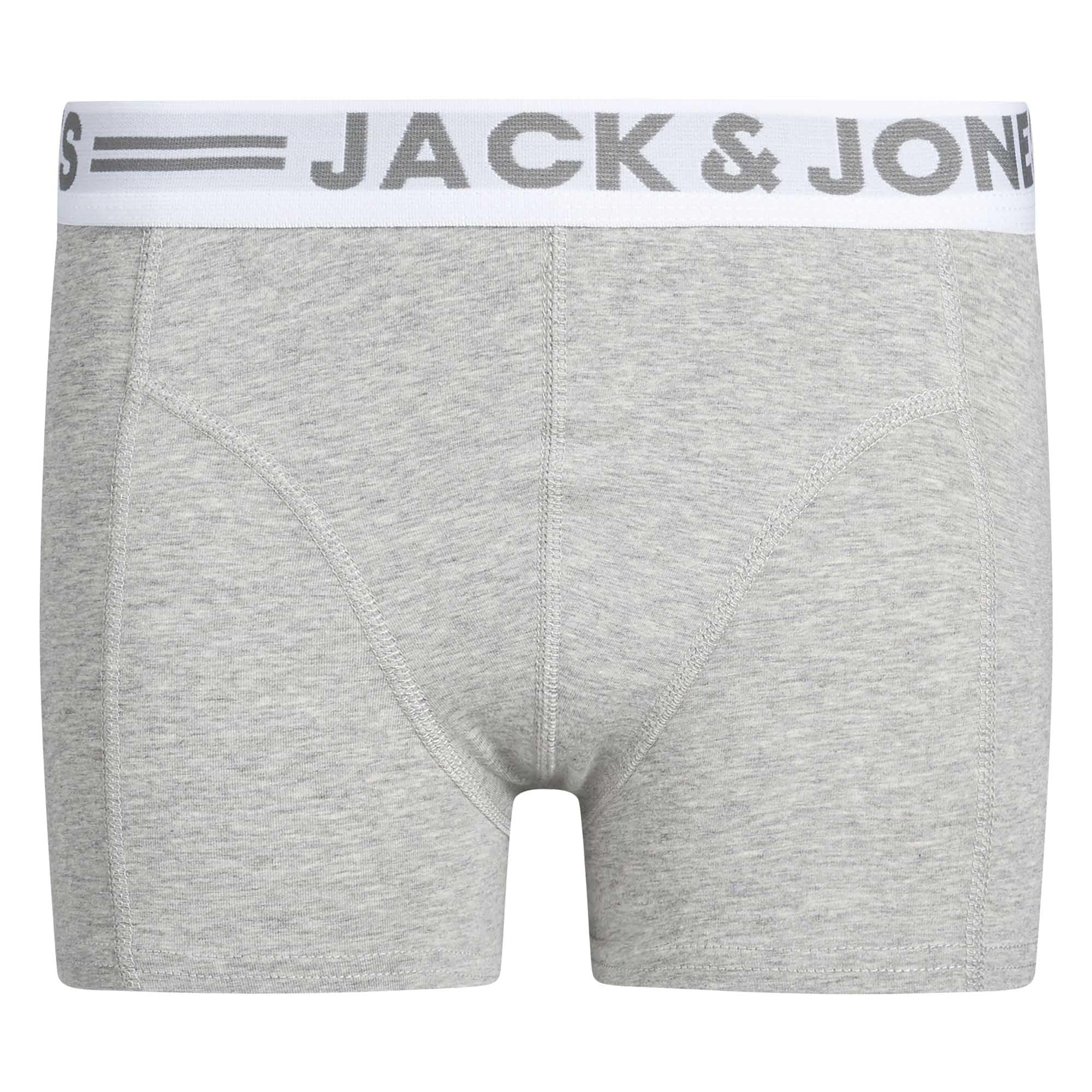 JACK&JONES - Calzoncillos tipo bóxer para niño, paquete de 6 unidades, algodón elástico, con logotipo