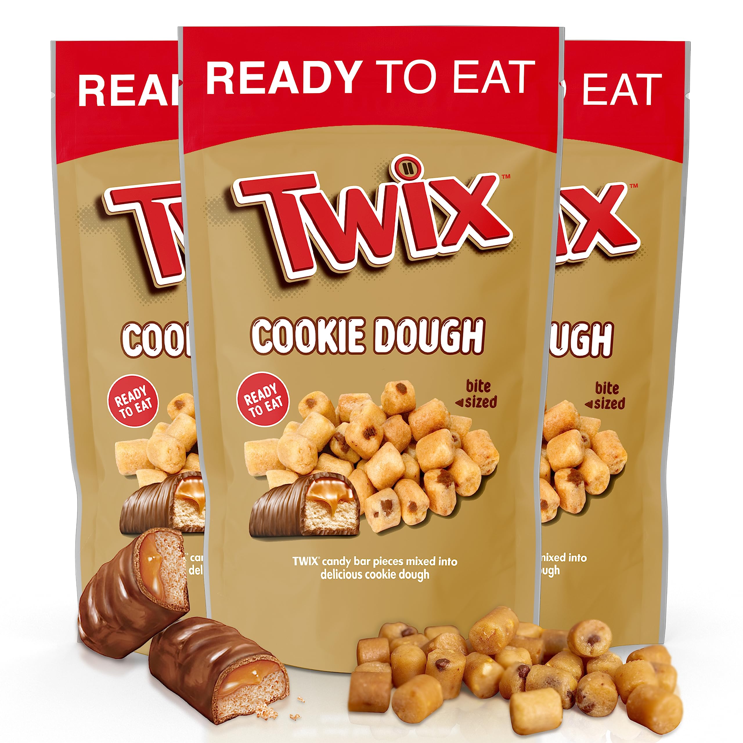 Popable Ready to Eat Edible Cookie Dough in Candy Bar Flavors - 3 Pack