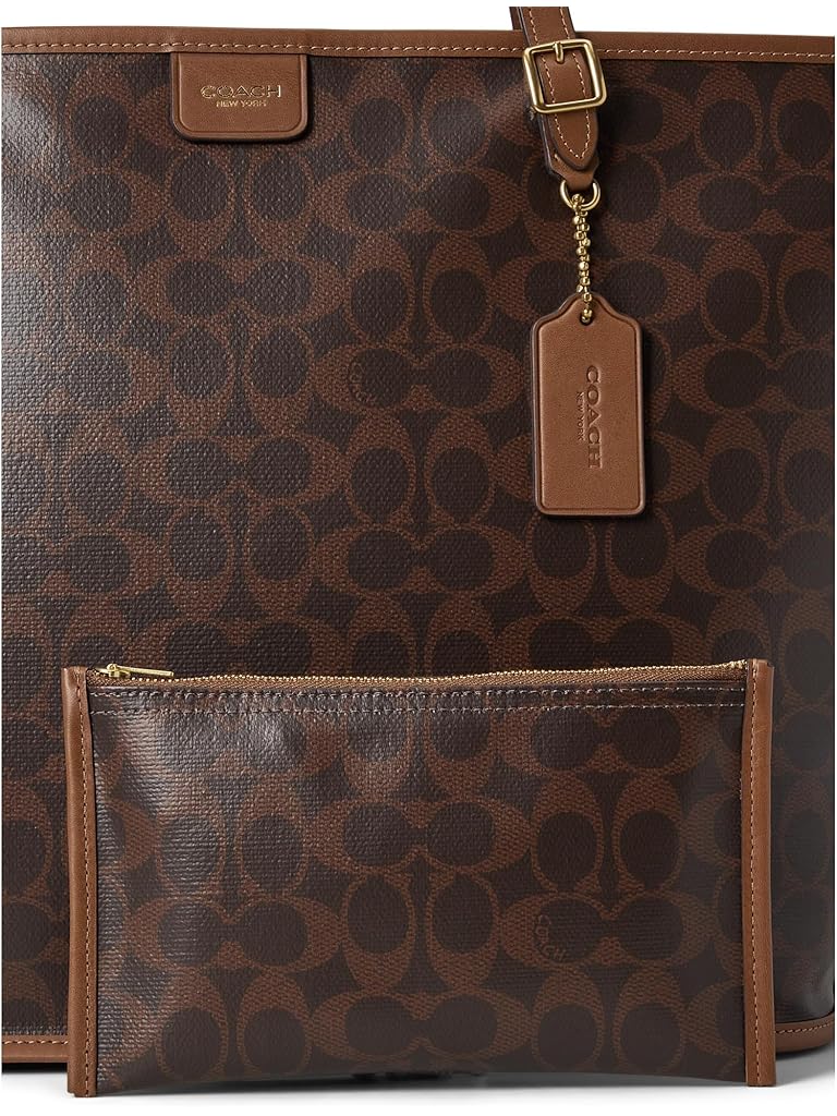 Tan COACH Taxi Tote Bag In Signature Canvas