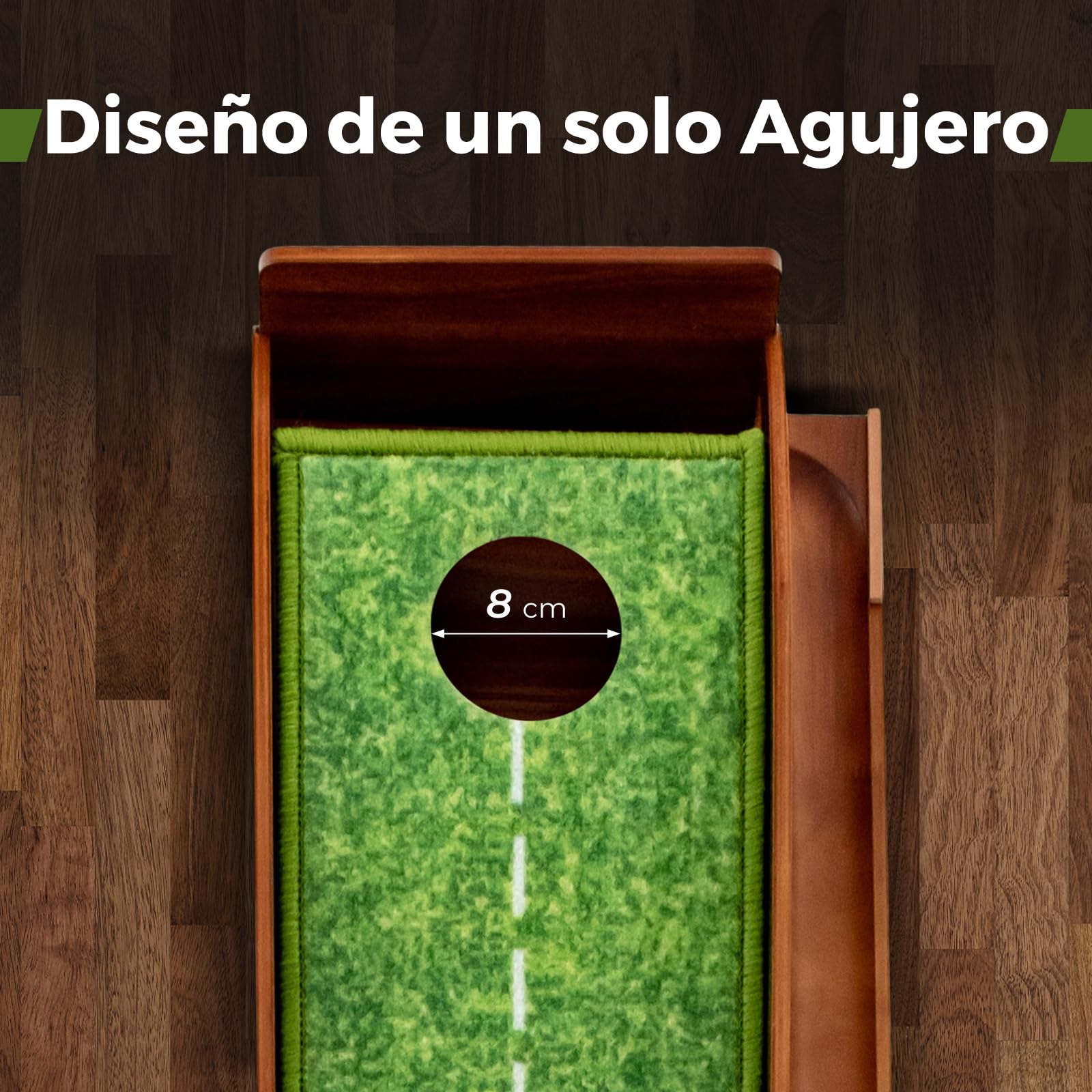 COSTWAY Mini Golf, Alfombra de Putting de Entrenamiento de Golf Interior y Exteriores, 1/2/3 Tamaños De Orificios, Retorno automático de la Bola, 3 Pelotas, Cesped de Minigolf (1 Orificio)