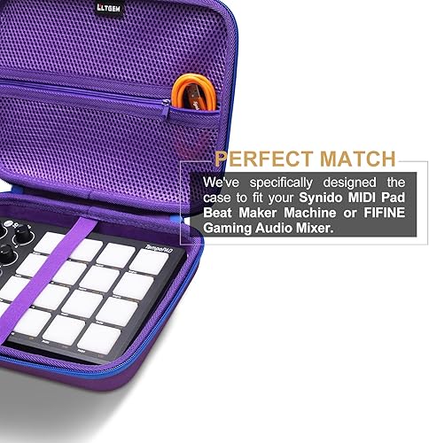 Miniatura 4 de LTGEM - Funda rígida de EVA compatible con mezclador de audio para juegos FIFINE/Tenlamp y controlador de almohadilla MIDI profesional Xjam, máquina
