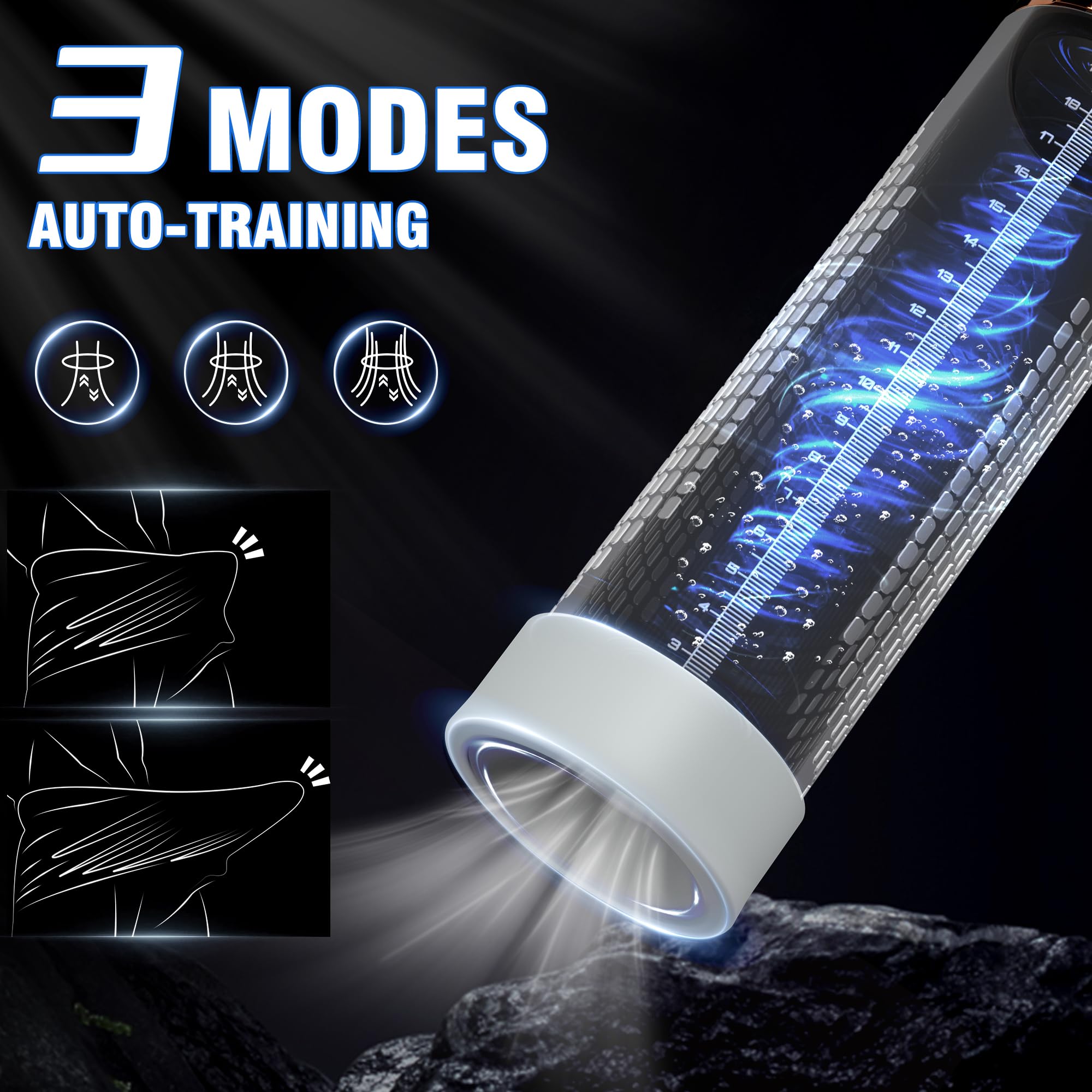 HIVEFUN Masturbatore Uomo Pompa Pene, Masturbtore per Pene con 4 Modalità di Aspirazione e Modalità di Allenamento Automatica Sex Toy Uomo, Nasturbatore Impermeabile IPX7 Sexy Toys Vacuum Device