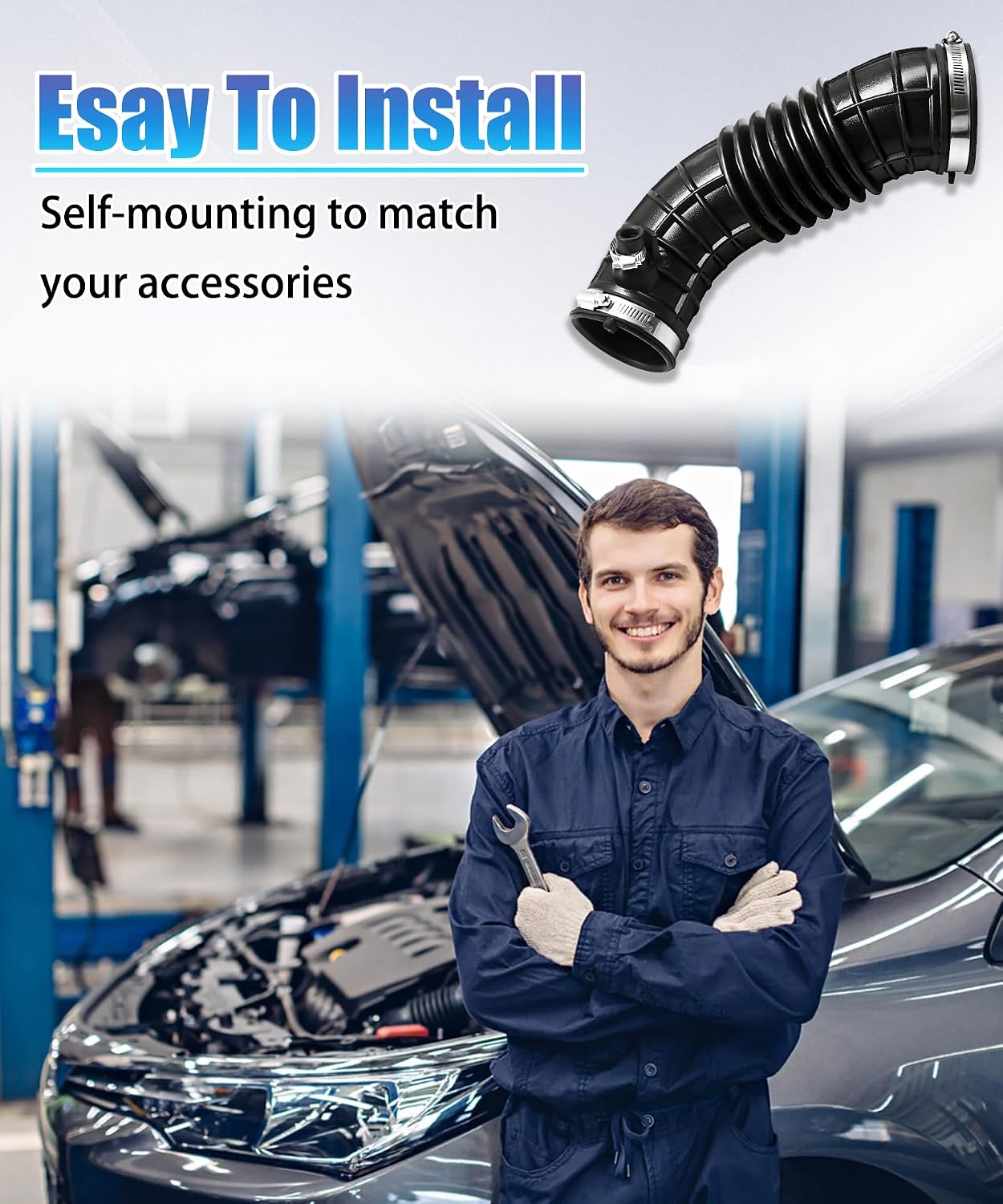 17228-5PH-A00 Air Intake Hose With Clamp Fits For 2017, 2018, 2019 Honda CR-V 2.4L,Replace Part Number 172285PHA00