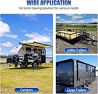 Vista 5 de Acoplador de lengüeta de remolque recto para bola de enganche de 1-7/8 pulgadas, ancho de canal de 2 pulgadas, capacidad de 2,000 libras, acoplador