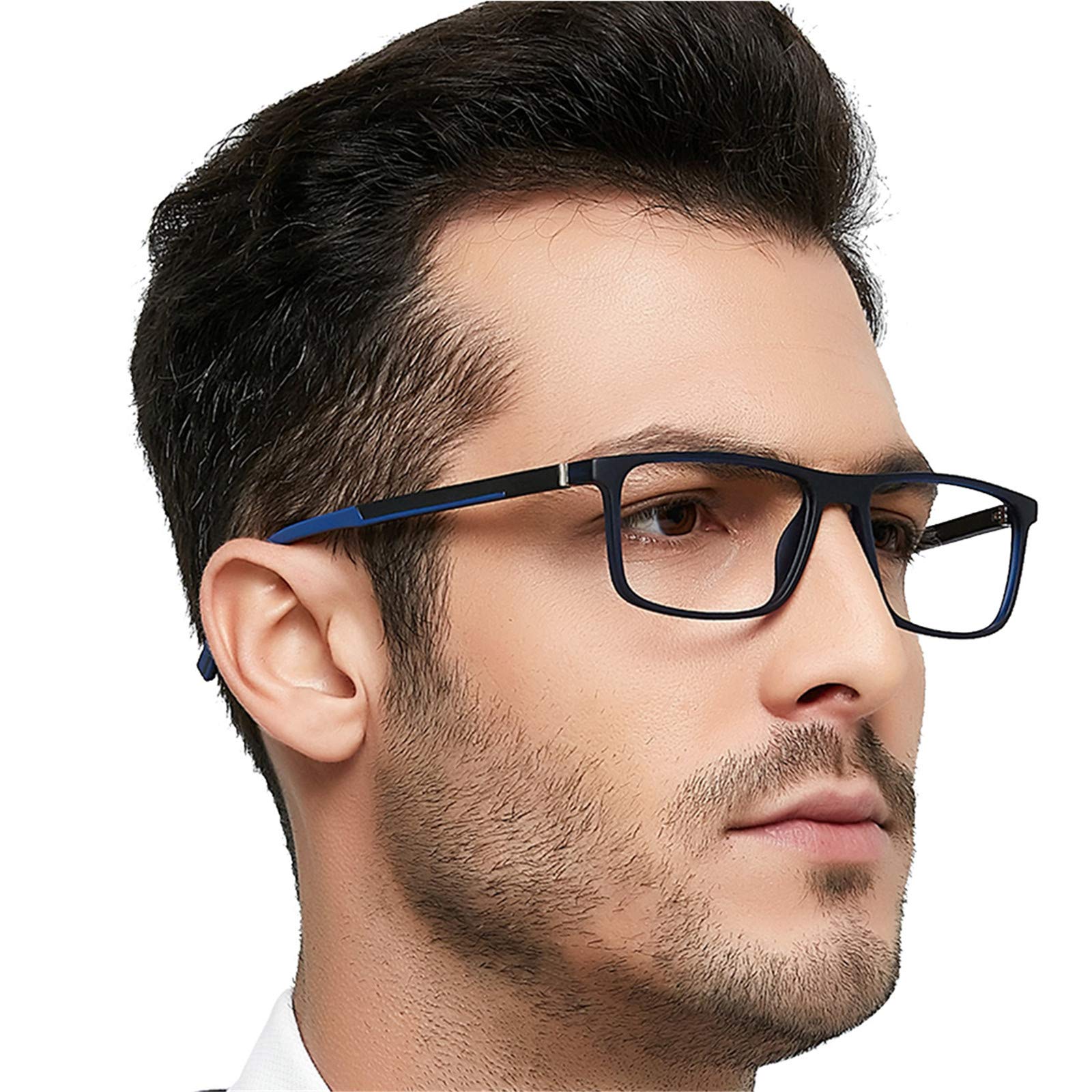 OCCI CHIARI Men's Blue Light Blocking Glasses Computer Screen Small Protection Glasses (Black, No Dioptrie)