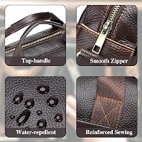 BAGZY Valódi Bőr Laptop Táska 15.6" - Férfi Aktatáska Válltáska 8 Rekesszel, Üzleti Notebook Táska Irodai Használatra, Fekete 6